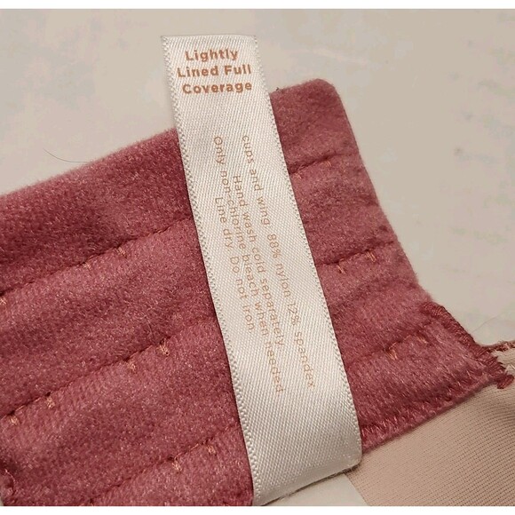 Cacique Lightly Lined Full Coverage Underwire Bra 42F Salmon Pink Lace - Picture 6 of 7